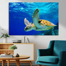 Sea Turtle Wall Art Canvas Print, Sea life in the Ocean Wall