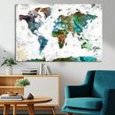 Modern Watercolor World Map Canvas Wall Art – Framed by MyGreatCanvas | Canvas Wall Art Prints | Photo Prints & Wall Decor
