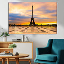 Paris Eiffel Tower Sunset Canvas Wall Art Print - Iconic