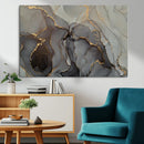 Gray Marble Fluid Wall Art – Modern Abstract Canvas Print
