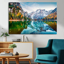 Spectacular autumn view of Braies Lake Wall Art Canvas Print by MyGreatCanvas | Canvas Wall Art Prints | Photo Prints & Wall Decor