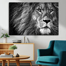 Black and White Lion Canvas Wall Art Print – Wildlife by MyGreatCanvas | Canvas Wall Art Prints | Photo Prints & Wall Decor