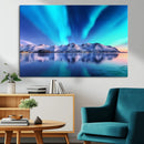 Northern Lights above Mountain Wall Art, Northern Lights
