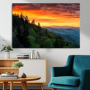 Forest Landscape Wall Art Sunset Canvas, Forest Sunset