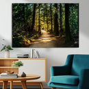 Sunlit Forest Pathway Canvas Print | 3 Panel Large Nature by MyGreatCanvas | Canvas Wall Art Prints | Photo Prints & Wall Decor