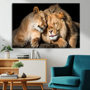Lion and Lioness Wall Art Canvas Print – Framed African