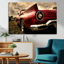 Red Classic Car Wall Art Canvas Print