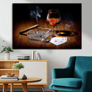 Whiskey Cigar Wall Art Canvas Print Kitchen Wall