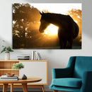 Horse at Sunset Wall Art Animal Canvas Print