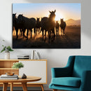 Horse Herd Wall Art Animal Canvas Print