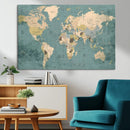 Classic World Map Canvas Print – Framed Vintage Map Wall by MyGreatCanvas | Canvas Wall Art Prints | Photo Prints & Wall Decor
