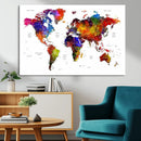 World Map Canvas Print – Detailed Map of the World Wall Art