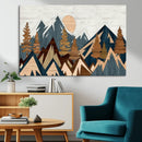 Abstract Wood Panel Effect Mountain Range Top Wall Art