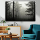 Misty Forest Wall Art Premium Canvas Print a Foggy and