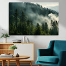 Misty Forest Wall Art Premium Canvas Print a Foggy and