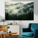 Captivating Misty Forest Wall Art Premium Canvas Print a