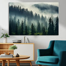 Captivating Misty Forest Wall Art Premium Canvas Print a