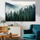Captivating Misty Forest Wall Art Premium Canvas Print,