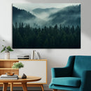 Captivating Misty Forest Wall Art Premium Canvas Print,