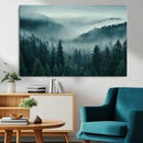 Captivating Misty Foggy Forest Wall Art Premium Canvas Print