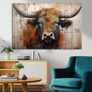 Abstract Bull Highland Cow Canvas Wall Art Print – Vibrant by MyGreatCanvas | Canvas Wall Art Prints | Photo Prints & Wall Decor