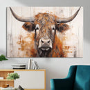 Vintage Scottish Highland Cow Cattle Art, Scottish Highland by MyGreatCanvas | Canvas Wall Art Prints | Photo Prints & Wall Decor