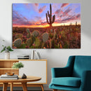 Arizona Desert Wall Art Canvas Print - Framed Deser Sunset