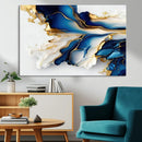 Gold Marble Art - Abstract Geode Gold And Blue Marble Shape