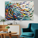 Modern Abstract Fish Shoal Wall Art Canvas Print, Colorful by MyGreatCanvas | Canvas Wall Art Prints | Photo Prints & Wall Decor