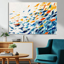 Abstract Fish Shoal Wall Art Canvas Print, Colorful Fish