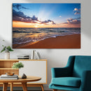 Golden Hour Beach Sunset Wall Art | Canvas Print | Ready to