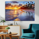 Serene Beach Sunset Wall Art Canvas- Coastal Seascape Print