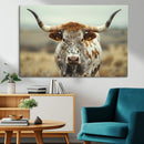 Texas Cow Longhorn Wall Art Canvas Print for Farm House Wall