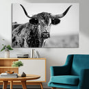 Texas Highland Cow Longhorn Canvas Print - Rustic Farmhouse by MyGreatCanvas | Canvas Wall Art Prints | Photo Prints & Wall Decor
