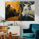 Bear and Bull Wall Art Canvas Print – Abstract Animal