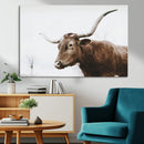 Rustic Bull Wall Art Canvas Print – Modern Longhorn