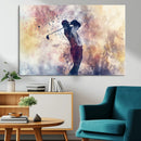 Abstract Watercolor Golf Player Wall Art Canvas Print
