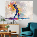 Watercolor Golf Swing Wall Art Canvas Print | Vibrant