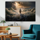 Jesus Walking on Water Wall Art Canvas Print - Religious