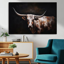 Texas Longhorn Wall Art Canvas Print | Western Ranch Decor |