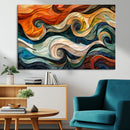 Abstract Wave Wall Art | Ready to Hang Framed Canvas Print |