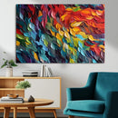 Vibrant Abstract Leaf Wall Art Canvas Print | Bold Colorful