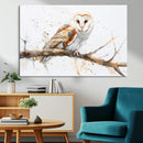 Barn Owl Wall Art on Branch | Stunning Canvas Print for