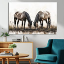 Chines Ink Style Horses Wall Art Canvas Print