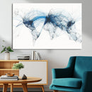 Flight Route Map Wall Art Canvas Print, Abstract Air Traffic
