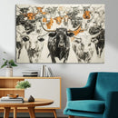 Texas Longhorn Wall Art Canvas Print – Herd Abstract Cow by MyGreatCanvas | Canvas Wall Art Prints | Photo Prints & Wall Decor