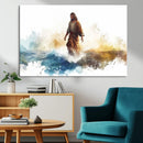 Watercolor Jesus Walking Wall Art Print, Jesus Water Canvas