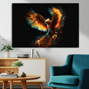 Fiery Phoenix Canvas Print | Ready to Hang Wall Art | Bold