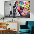 Banksy Print - Street Art Canvas Wall Art - Kids Revealing