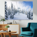 Winter Ski Lift Wall Art Print - Landscape Wall Art | Snowy